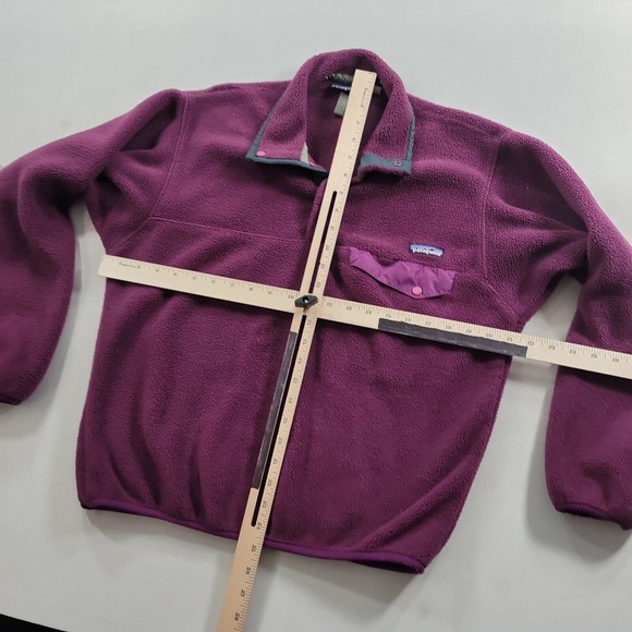 Patagonia Snap-T Fuzzy Fleece Pullover Womens Small Purple Sweater Jacket - Picture 10 of 14